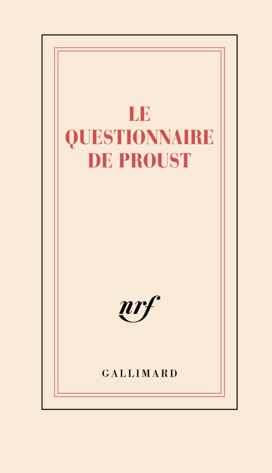Carnet «Le questionnaire de Proust»